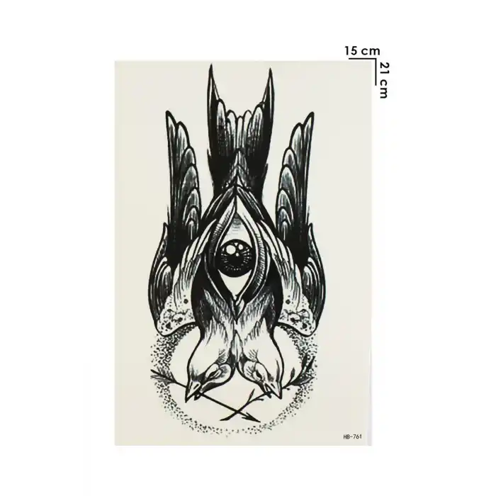 Geçici Göz Ve Kuş Dövme Tattoo