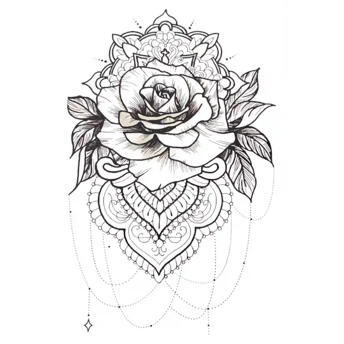 Geçici Gül Figürlü Dövme Tatto