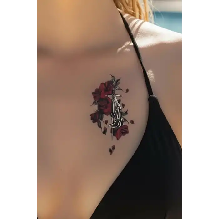 Geçici Gül Figürlü Dövme Tatto