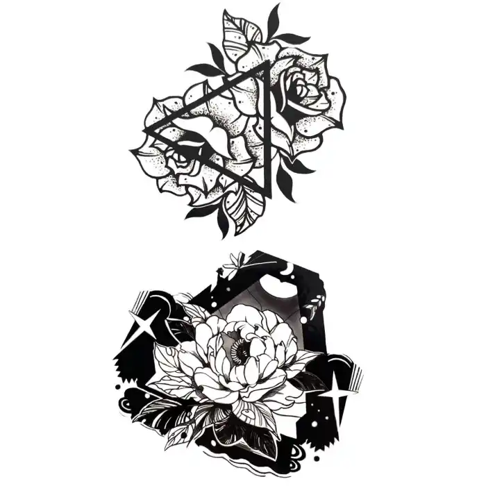 Geçici Gül Figürlü Dövme Tattoo