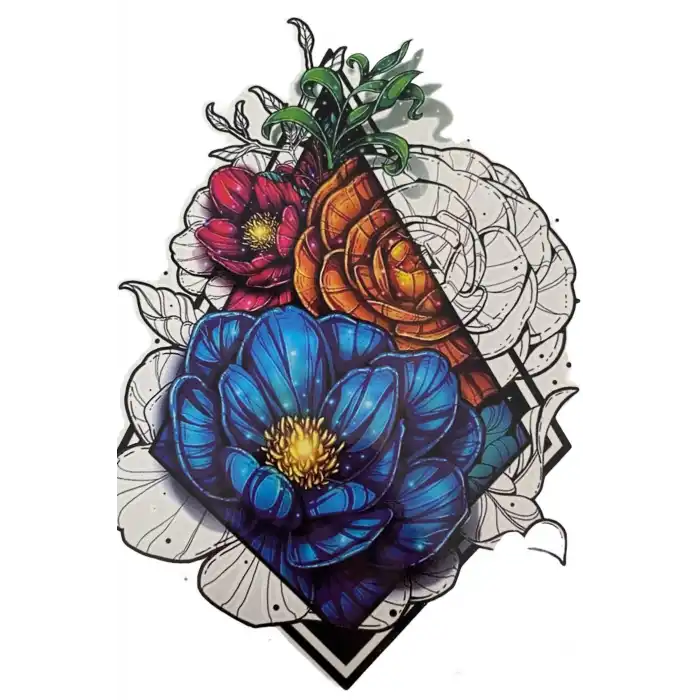 Geçici Gül Figürlü Dövme Tattoo