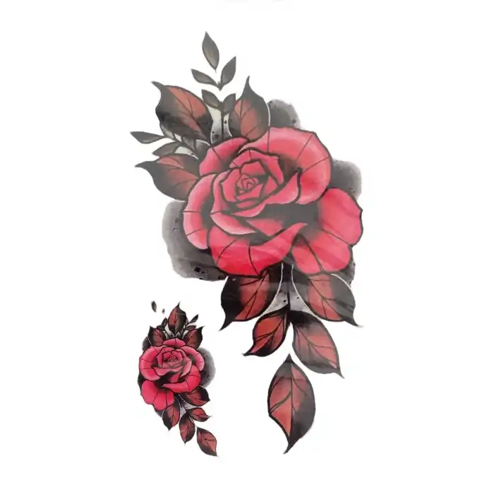 Geçici Gül Figürlü Dövme Tattoo