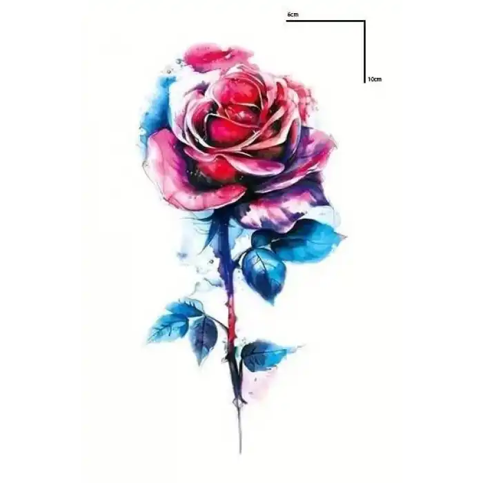 Geçici Gül Figürlü Mini Dövme Tattoo