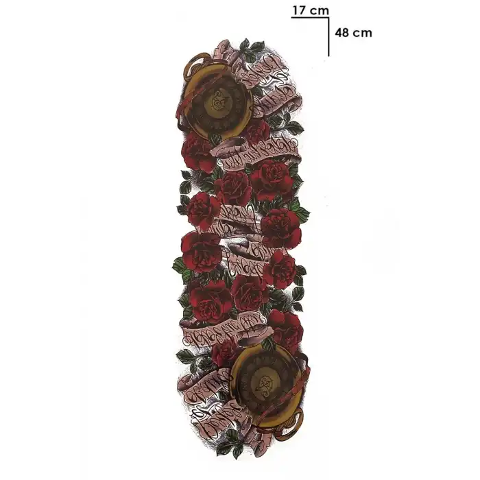 Geçici Gül Modelli Kol Dövme Tattoo