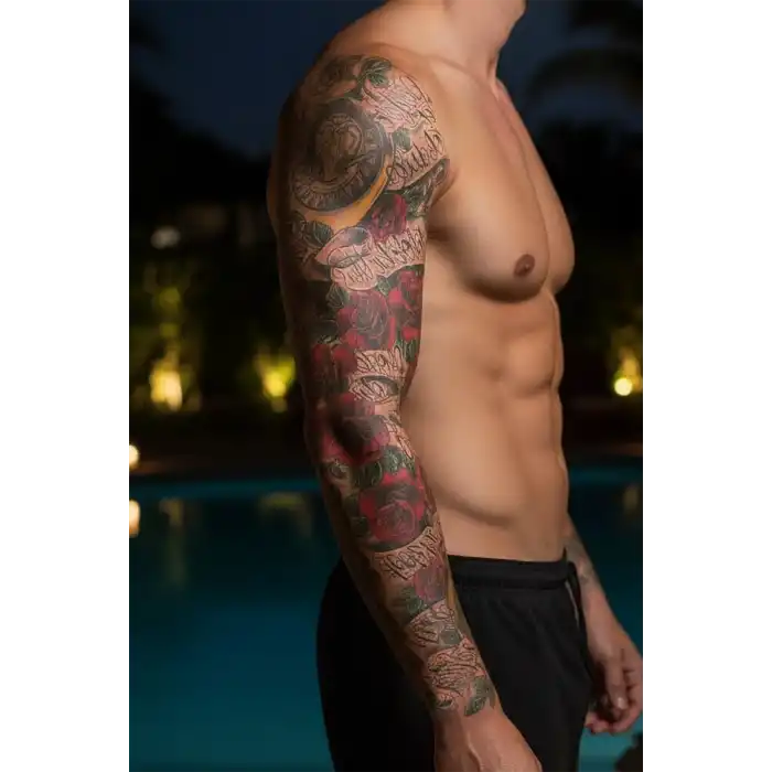 Geçici Gül Modelli Kol Dövme Tattoo