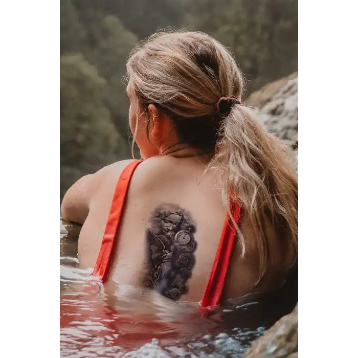 Geçici Gül ve Saat Dövme Tattoo