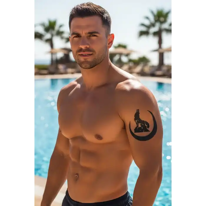 Geçici Hilal ve Kurt Dövme Tattoo