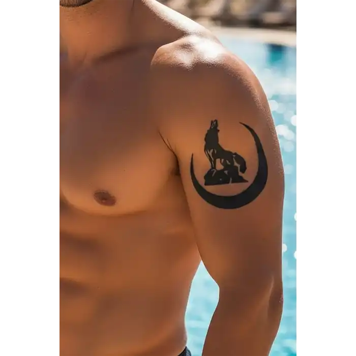 Geçici Hilal ve Kurt Dövme Tattoo