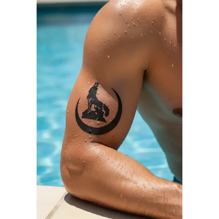 Geçici Hilal ve Kurt Dövme Tattoo