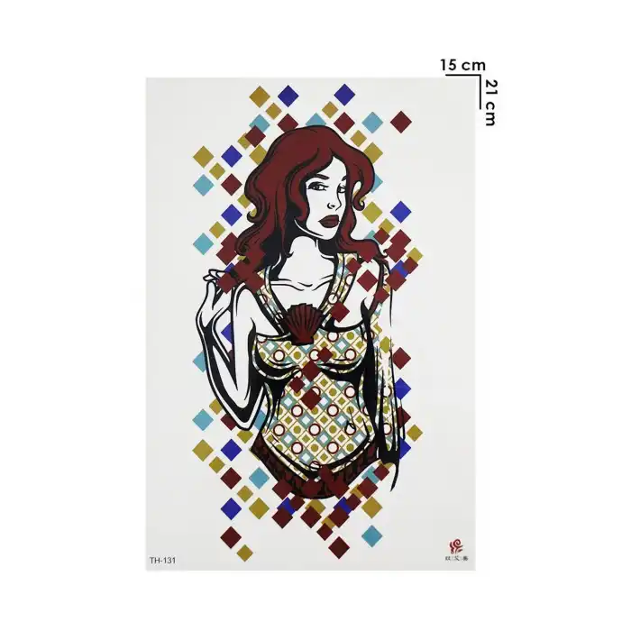 Geçici Kadın Modelli Dövme Tattoo