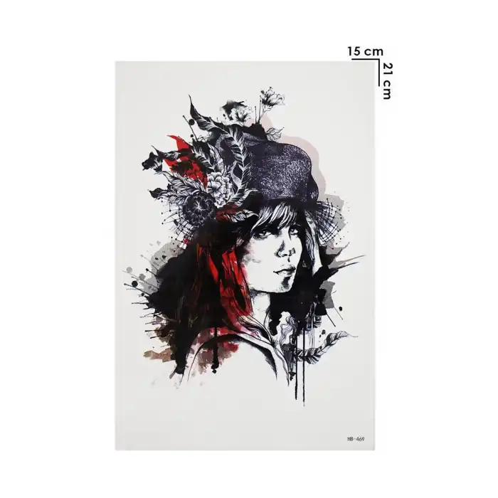 Geçici Kadın Modelli Dövme Tattoo