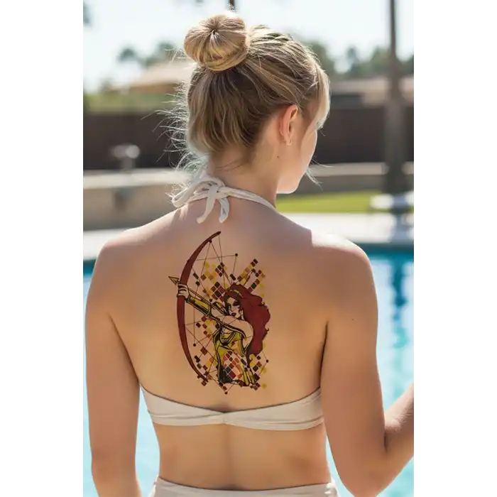 Geçici Kadın Modelli Dövme Tattoo