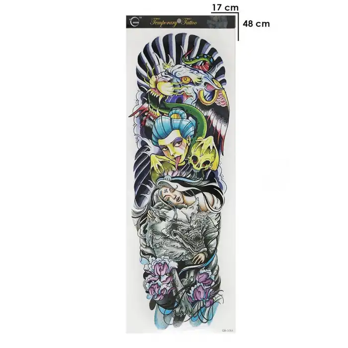 Geçici Kadın Modelli Kol Dövme Tattoo