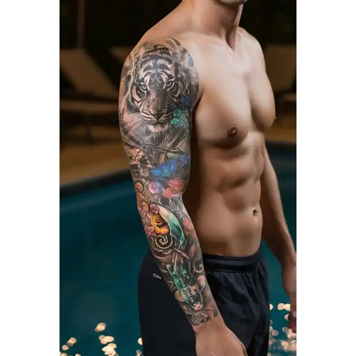 Geçici Kaplan Kol Dövme Tattoo