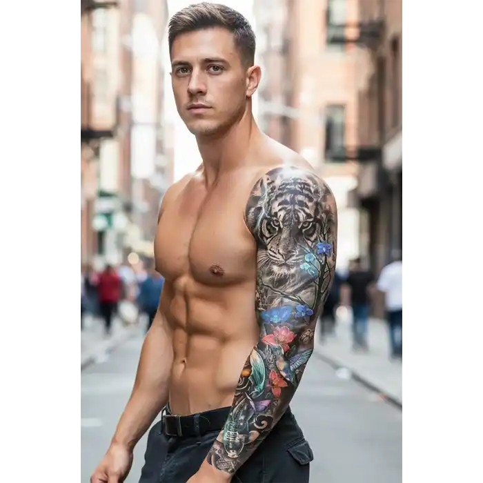 Geçici Kaplan Kol Dövme Tattoo