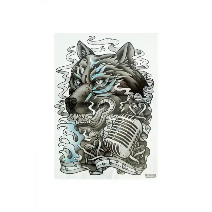 Geçici Kaplan Modelli Sırt Dövme Tattoo