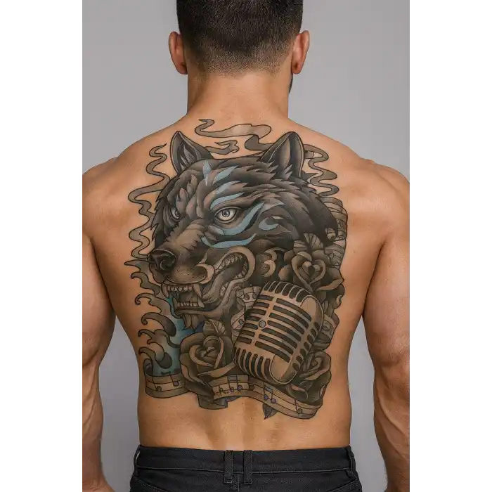 Geçici Kaplan Modelli Sırt Dövme Tattoo