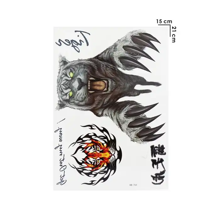 Geçici Kaplan ve Aslan Dövme Tattoo