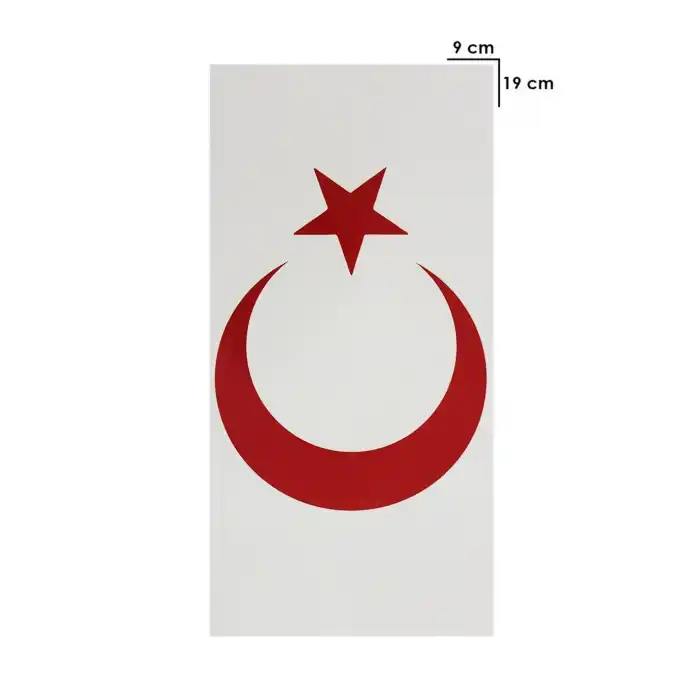 Geçici Kırmızı Türk Bayrağı - Ayyıldız Dövme Tattoo