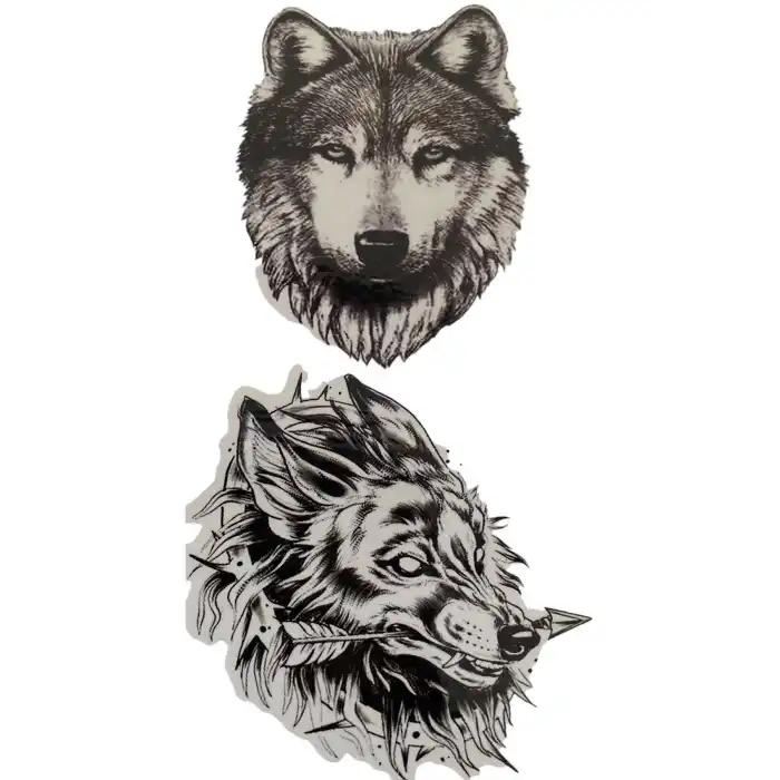 Geçici Kurt Figürlü Dövme Tatto