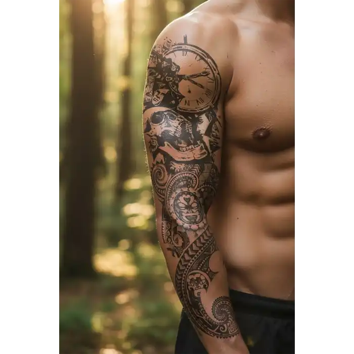 Geçici Kurukafa ve Saat Kol Dövme Tattoo