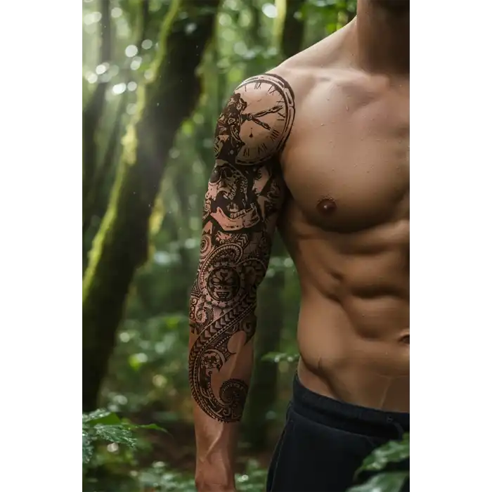 Geçici Kurukafa ve Saat Kol Dövme Tattoo