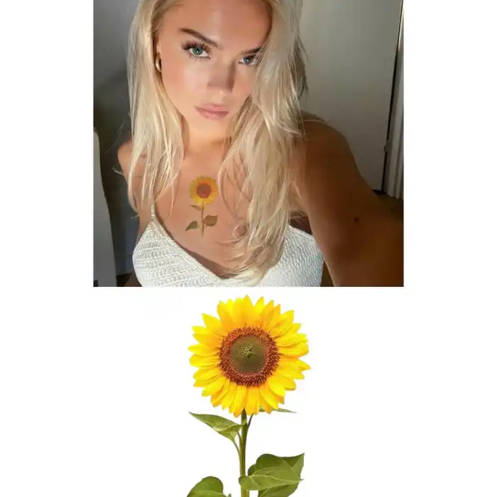 Geçici Papatya Figürlü Mini Dövme Tattoo