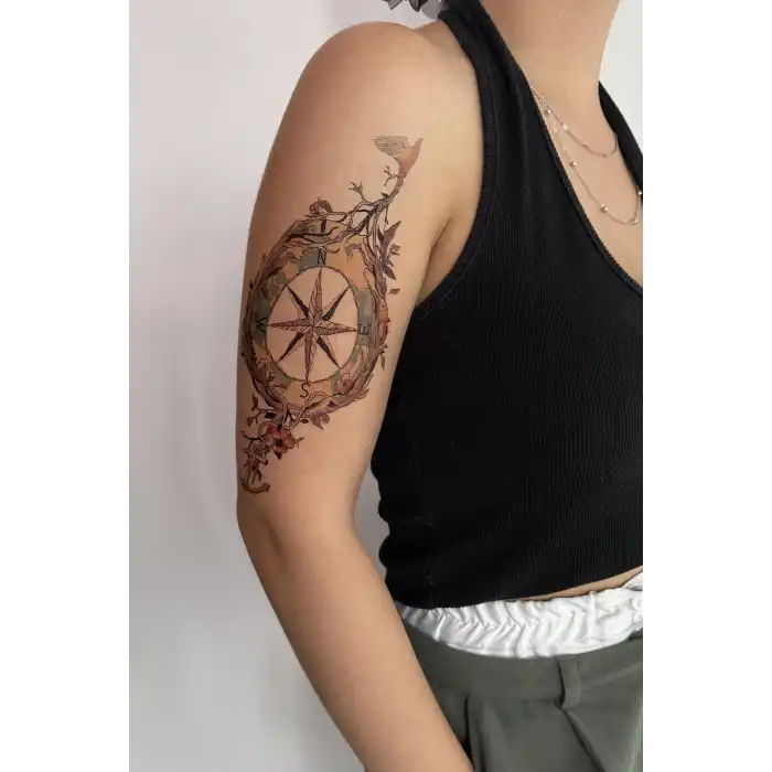 Geçici Pusula Dövme Tattoo