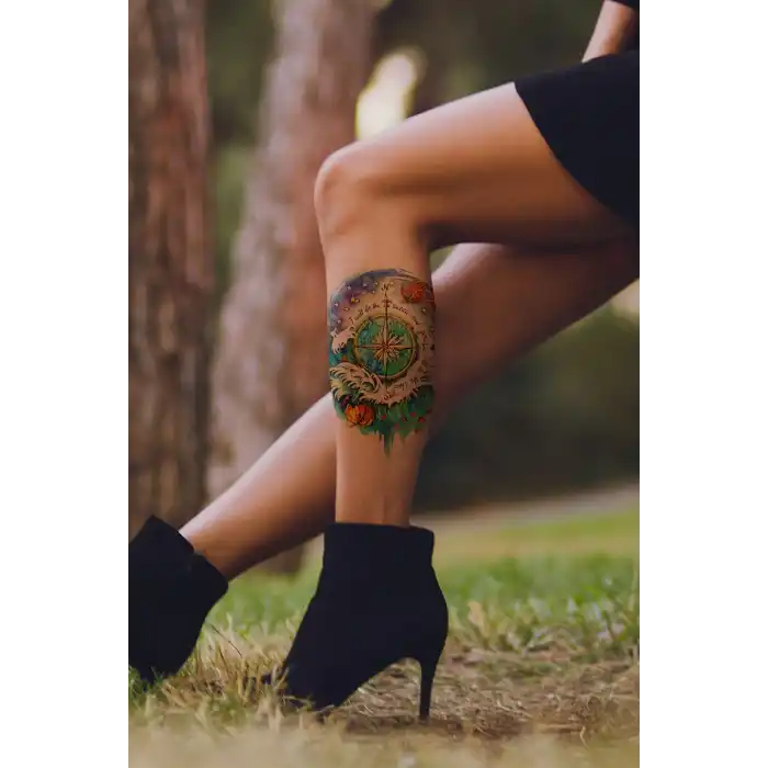 Geçici Pusula Dövme Tattoo