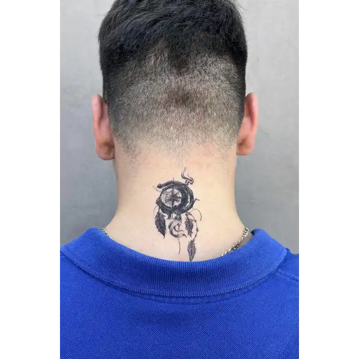 Geçici Pusula Figürlü Dövme Tatto