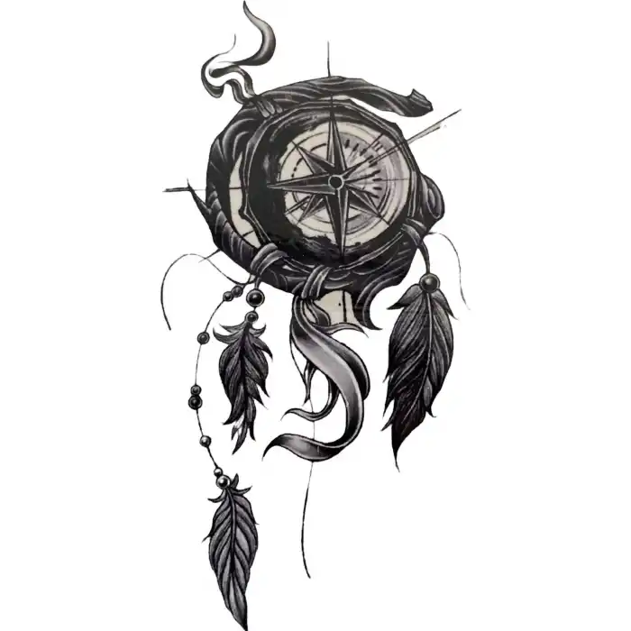 Geçici Pusula Figürlü Dövme Tatto