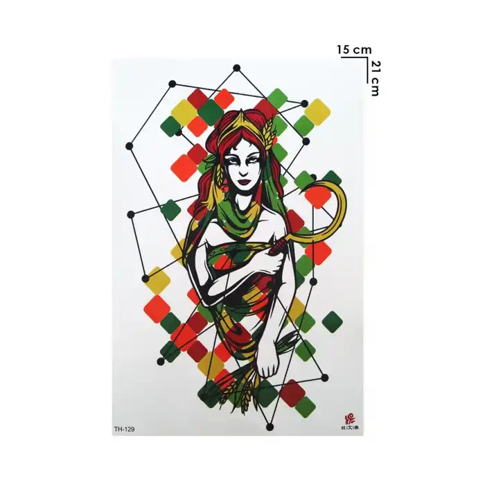 Geçici Savaşçı Kadın Modelli Dövme Tattoo