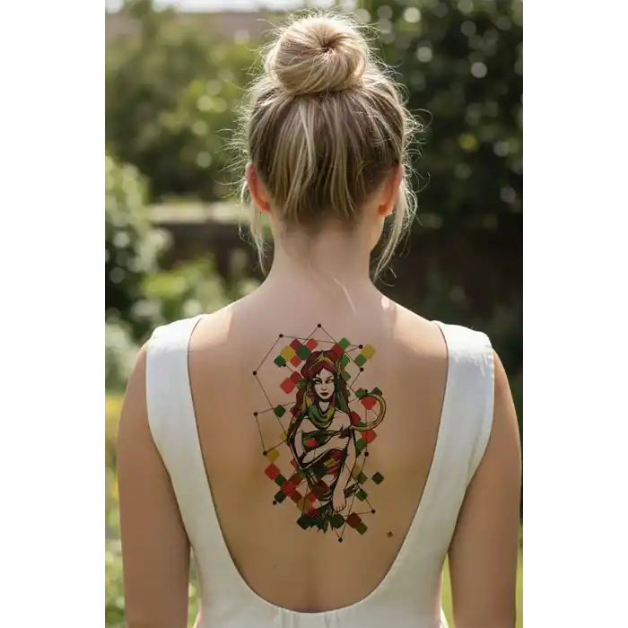 Geçici Savaşçı Kadın Modelli Dövme Tattoo
