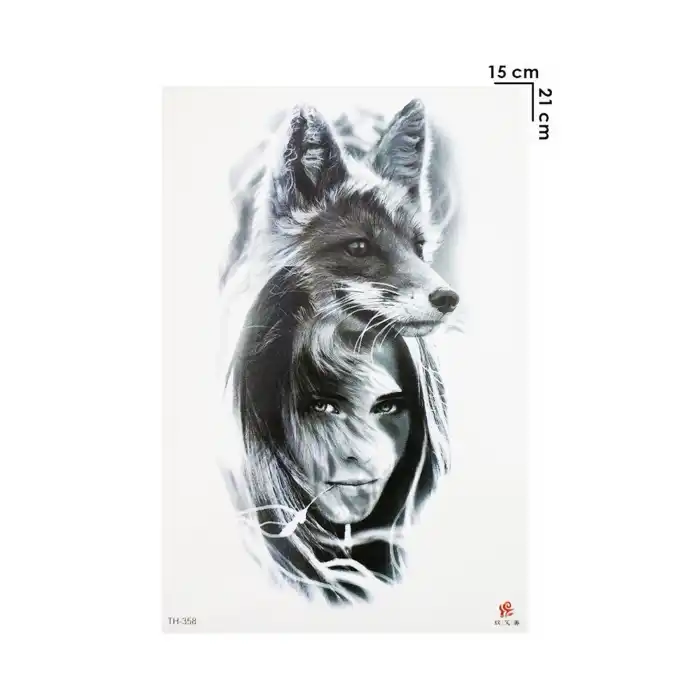 Geçici Tilki ve Kadın Dövme Tattoo