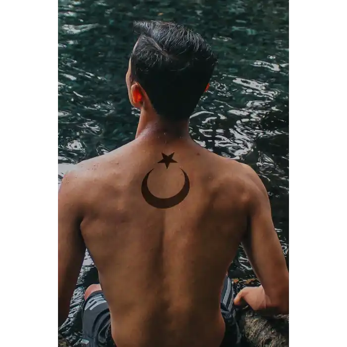 Geçici Türk Bayrağı - Ayyıldız Dövme Tattoo