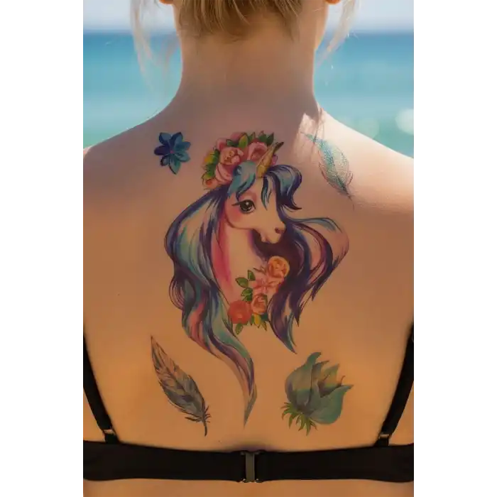 Geçici Unicorn Dövme Tattoo