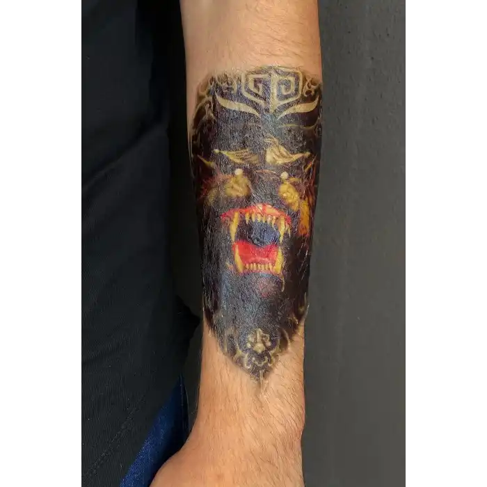 Geçici Vahşi Ayı Modelli Dövme Tattoo