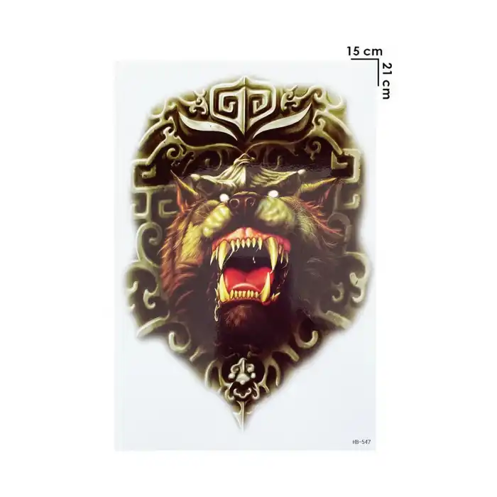 Geçici Vahşi Ayı Modelli Dövme Tattoo