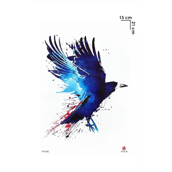 Gerçekçi Geçici Karga Dövme Tattoo