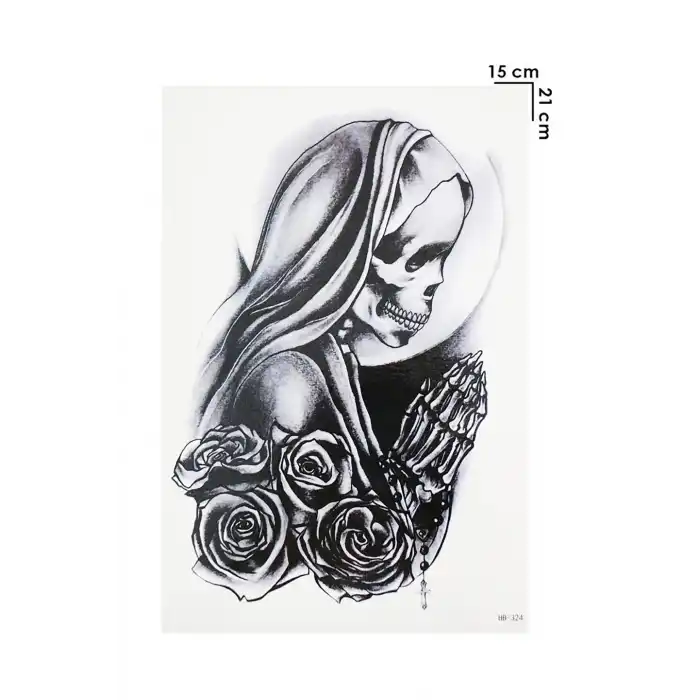 Gerçekçi Geçici Kurukafa Dövme Tattoo