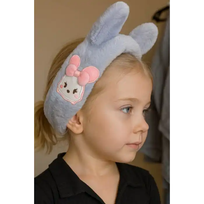 Gri Renk Ayıcık Figürlü Çocuk Peluş Kulaklık