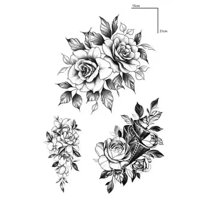 Gül Figürlü Geçici Dövme Tattoo