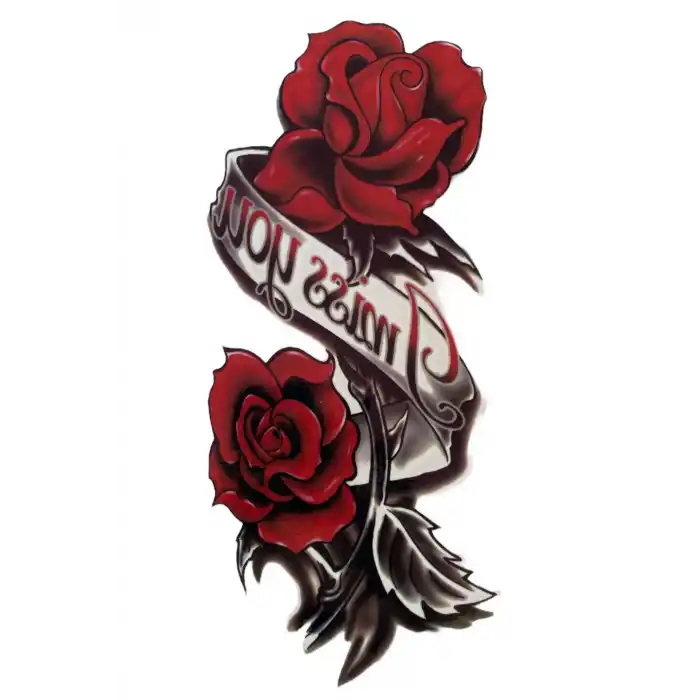 Gül Figürlü Geçici Dövme Tattoo