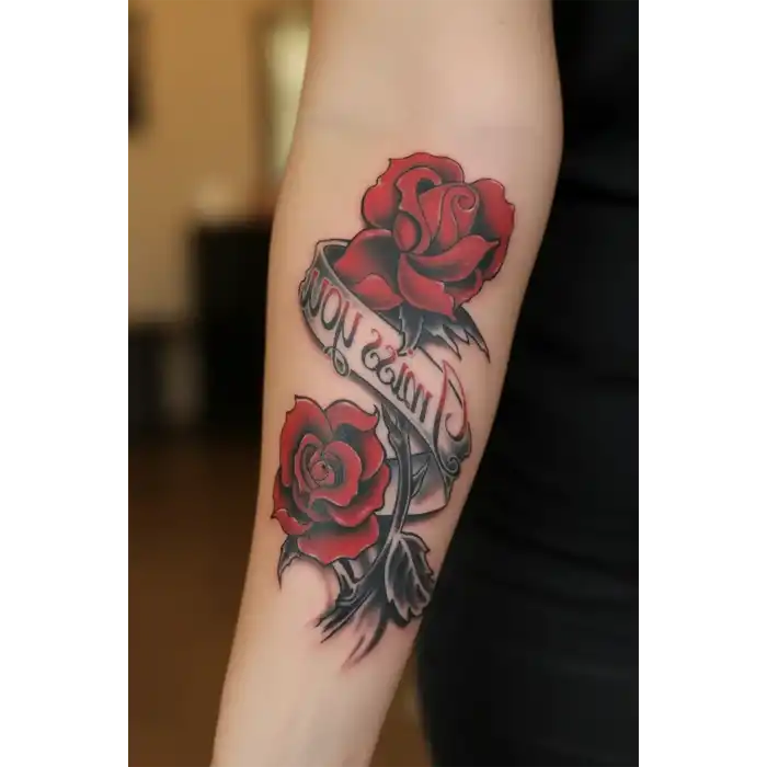 Gül Figürlü Geçici Dövme Tattoo