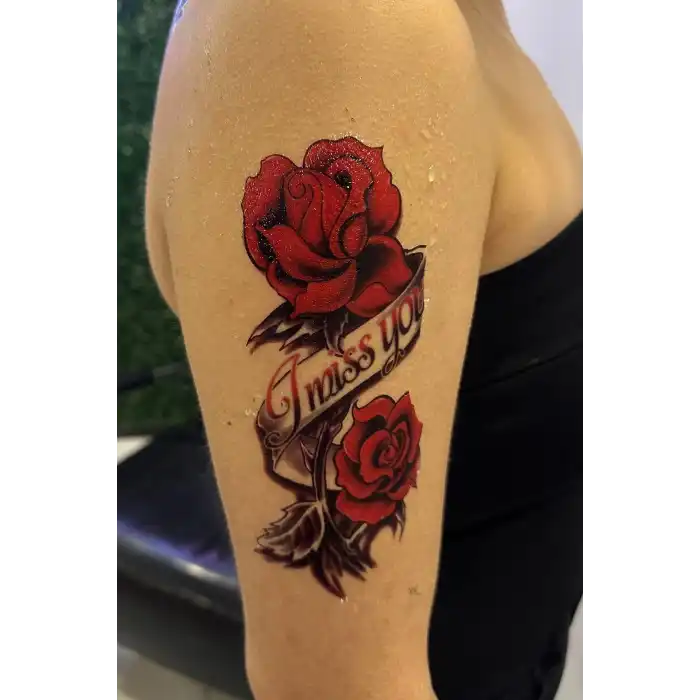 Gül Figürlü Geçici Dövme Tattoo