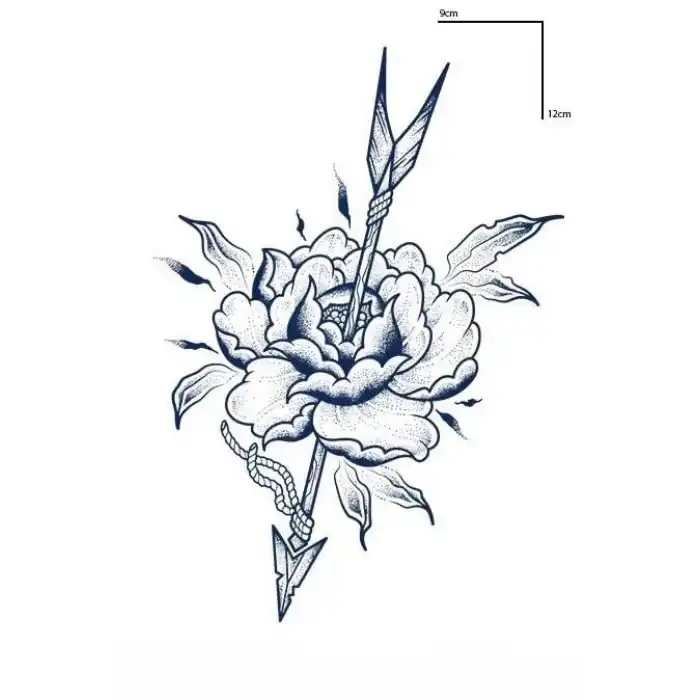 Gül Ve Ok Figürlü 12 Saat Sonra Kararan Geçici Mini Dövme Tattoo