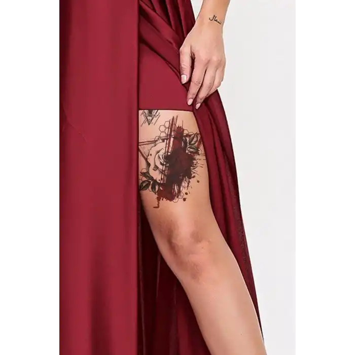 Gül ve Üçgen Geçici Dövme Tattoo