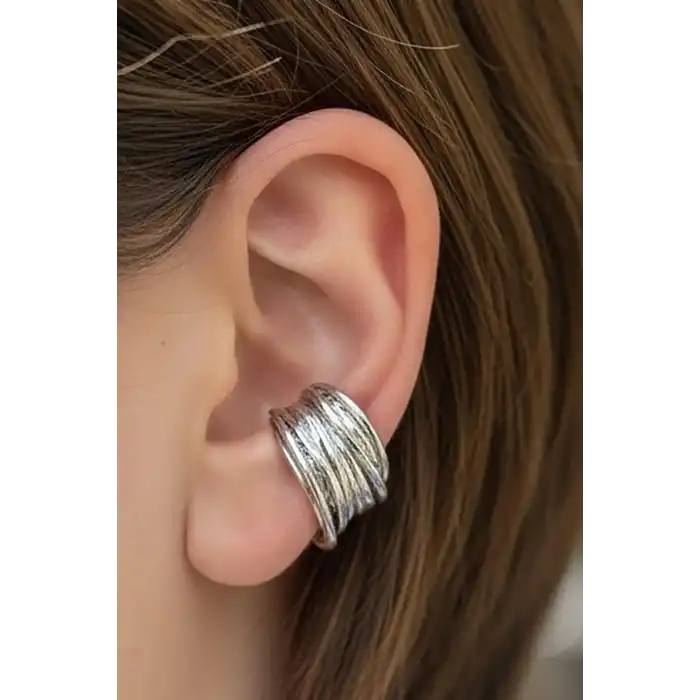 Gümüş Renk Ear Cuff (Tek)