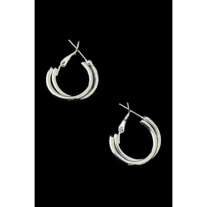 Gümüş Renk 15MM Halka Küpe (Çift)