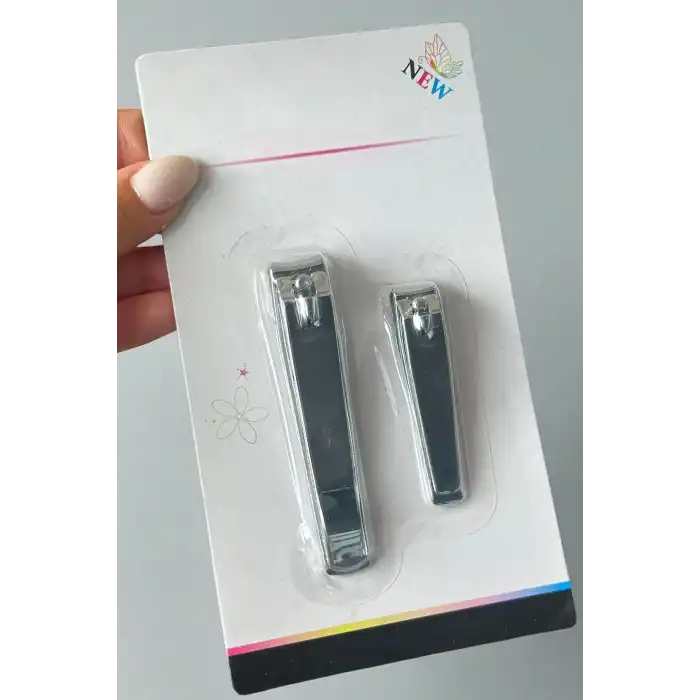 Gümüş Renk 2li Orta Boy Ve Büyük Boy Tırnak Makası Set
